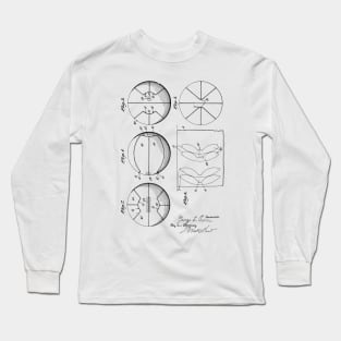 Basketball Vintage Patent Hand Drawing Long Sleeve T-Shirt